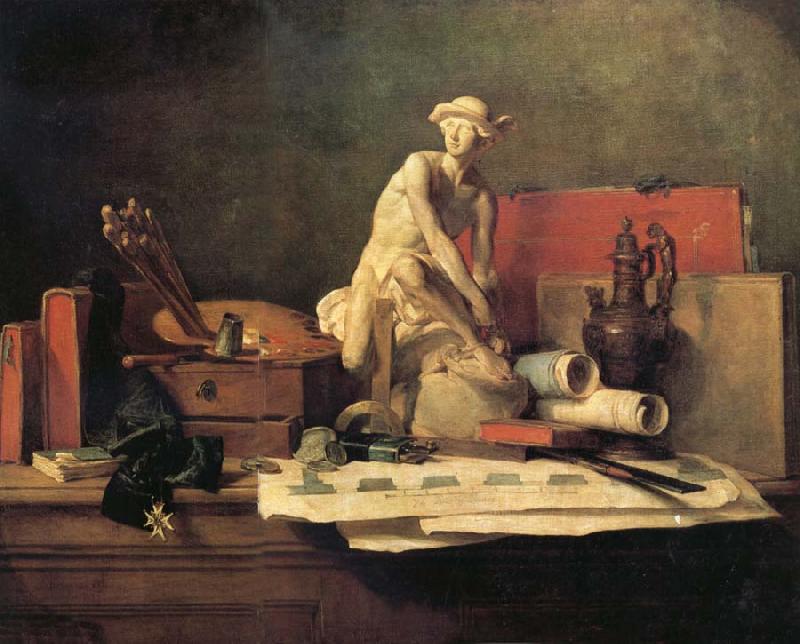 Jean Baptiste Simeon Chardin Still Life with the Attributes of the Arts Sweden oil painting art